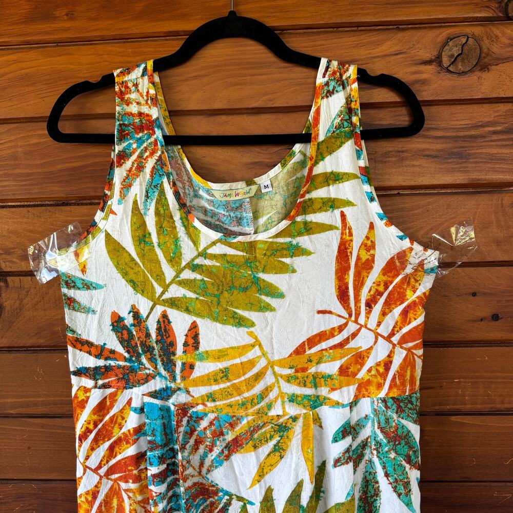 VINTAGE | 1990s JAM’S WORLD Empire Waist Pockets Sleeveless Dress Size M - Picture 6 of 8